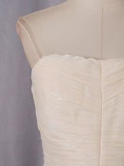 Strapless Ruffle Ruched Mini Dress in Apricot, editorial view