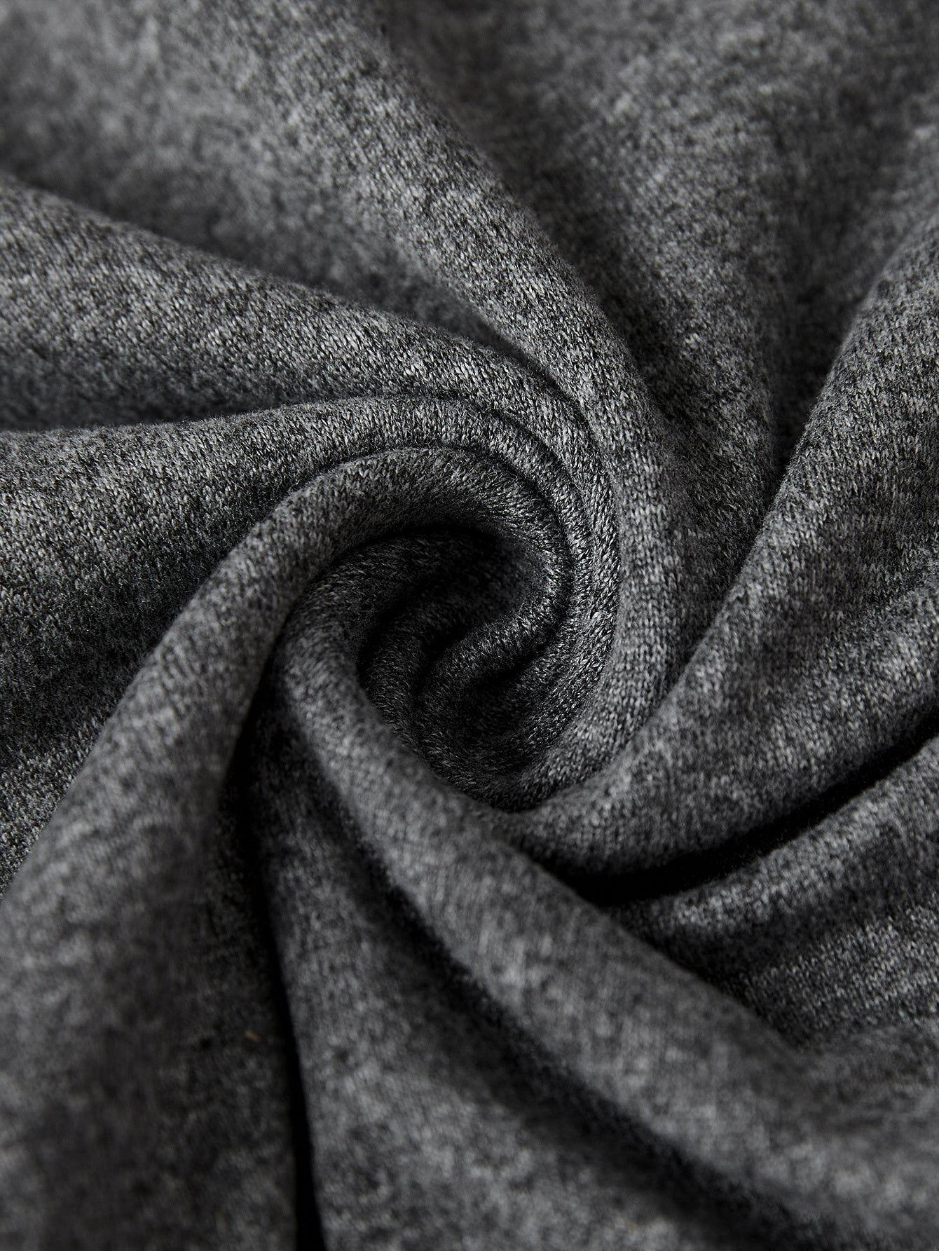 Gray marled t-shirt fabric detail, soft knit texture