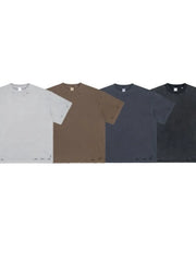 Distressed oversized cotton tees in Coffee Brown, Gray, Dark Gray, and Black with raw hem details.