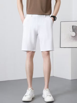 Men's white chino shorts with a casual, lightweight fit.