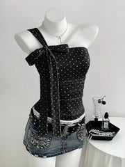 Polka Dot One-shoulder Cami, front view