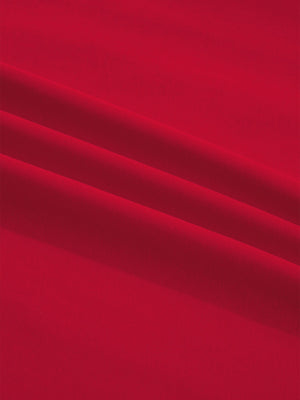 Red cotton blend drop shoulder tee with textured fabric detail