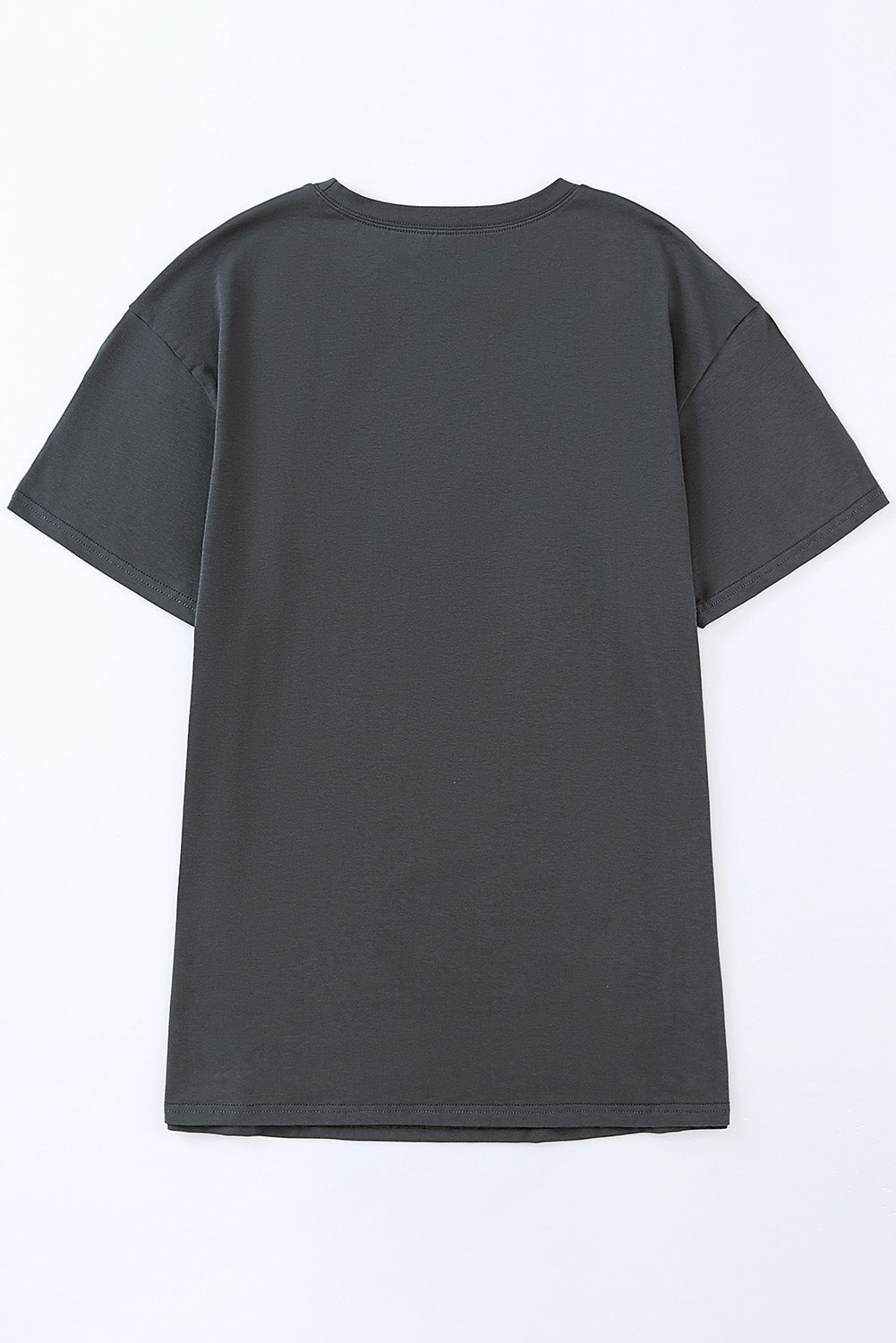 Mid gray relaxed fit cotton t-shirt with short sleeves and crew neck.