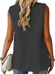 One Button Blazer Vest in Navy, view 18
