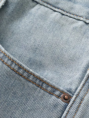 Men's Loose Fit Blue Jeans in Blue, back view
