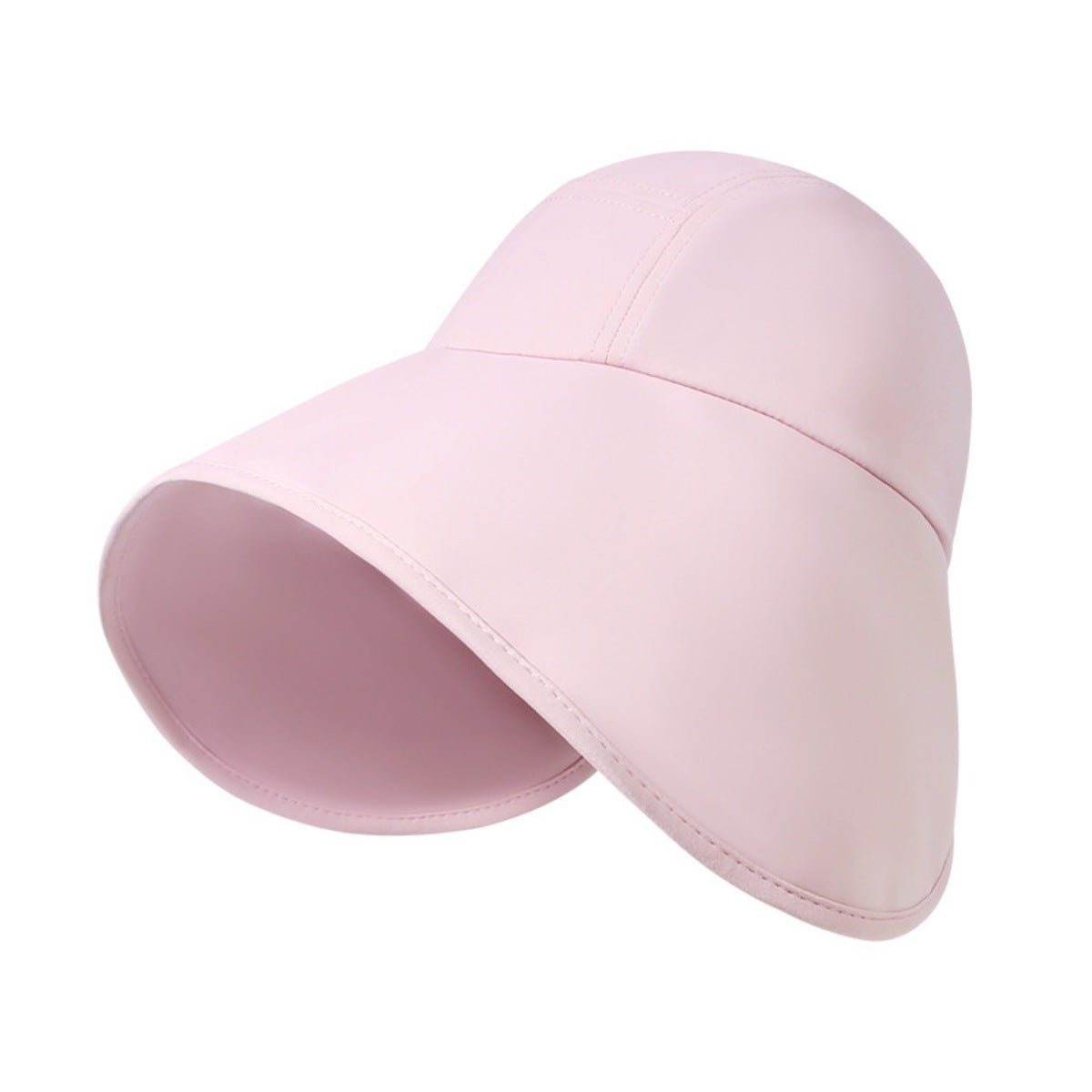 Pink wide brim sun hat with a flexible brim for UV protection.