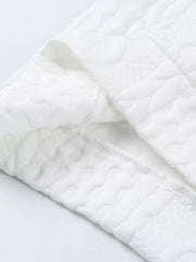 Textured Knit Crewneck Sweatshirt in White, product detail