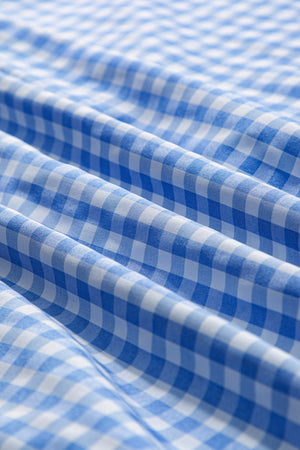 Light blue gingham oversized shirt with patch pocket detail