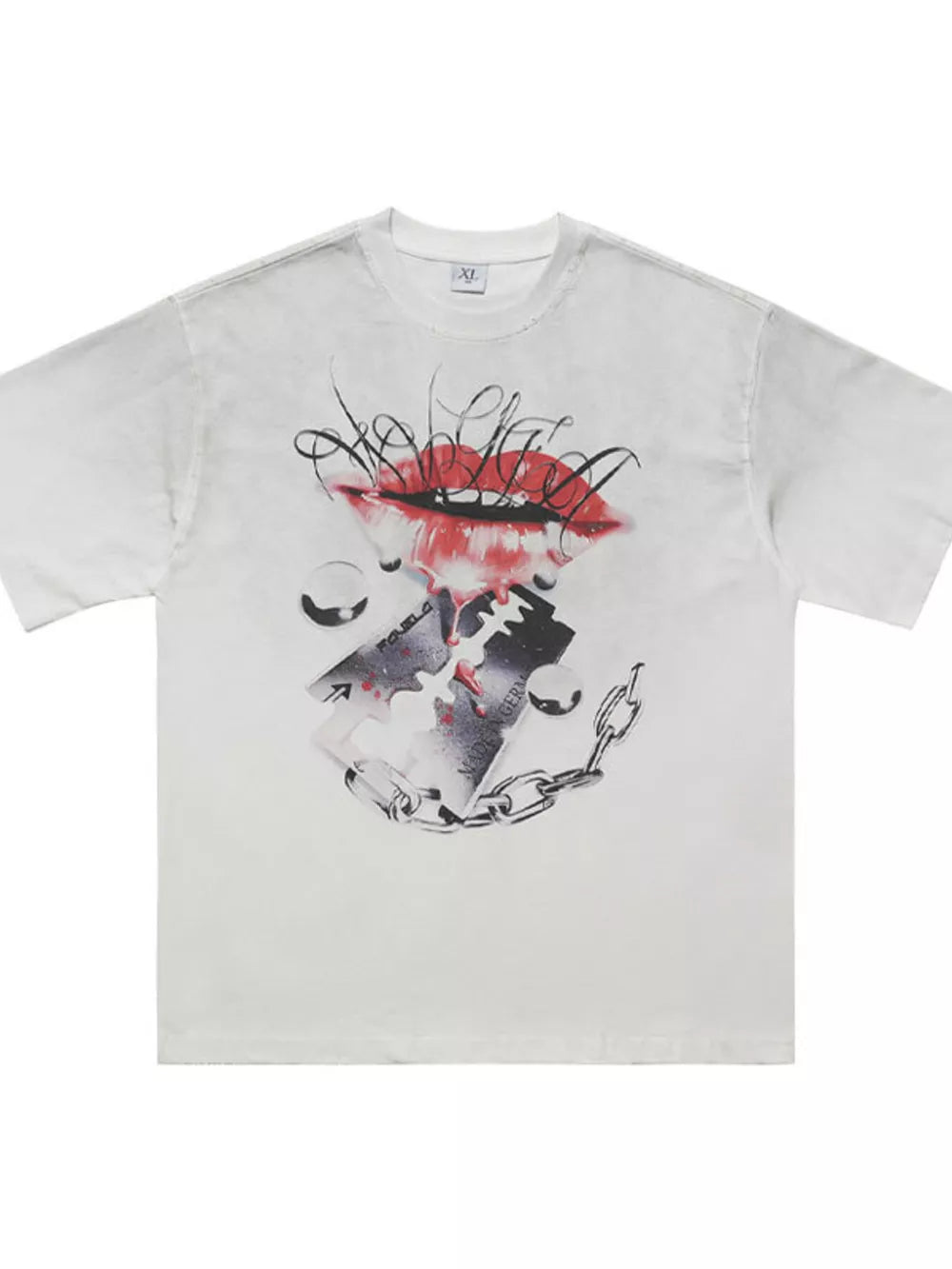 Men's Graphic Short Sleeve T-shirt in Red, side view