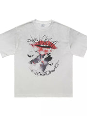 Men's Graphic Short Sleeve T-shirt in Red, side view
