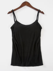 Black soft-cup cami with adjustable straps