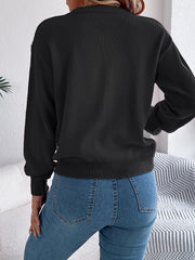 Chevron cable knit sweater with contrast detail, acrylic, crew neck, long sleeves.