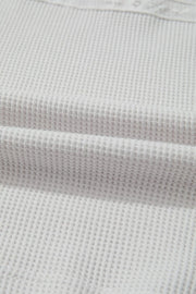Lace Mesh Long Sleeve Top in White, view 11