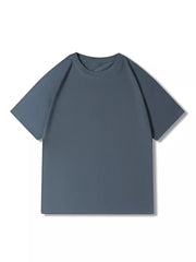 Men's gray 100% cotton crew neck t-shirt with short sleeves.