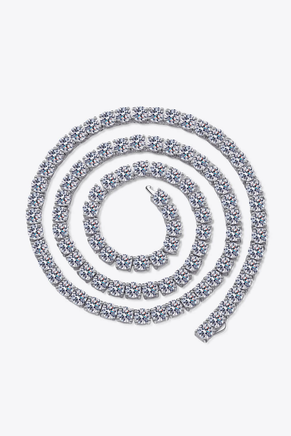 Diamond tennis necklace in silver 925 sterling silver with clear cubic zirconia stones