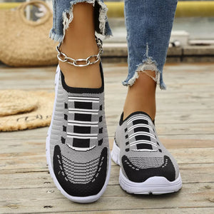 Round Toe Slip-ons in Black, side view