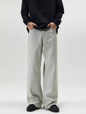 Men's Full Size Wide Leg Pants in Gray, front view