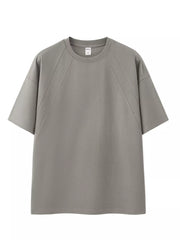 Men's Solid Color Short Sleeve T-shirt in White, side view