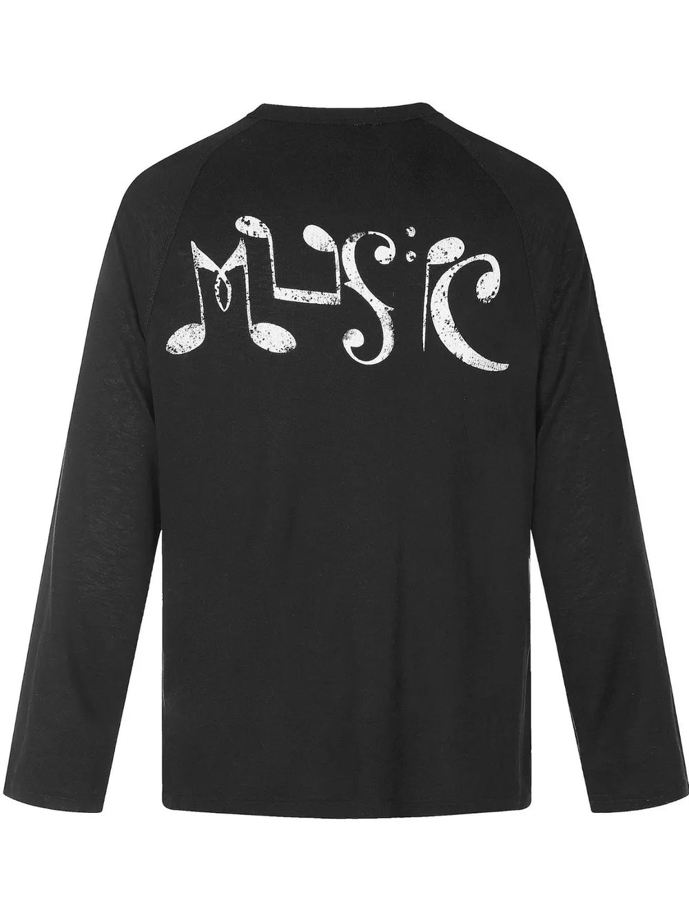 Men's Graphic Long Sleeve T-shirt in Black, side view