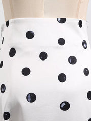 Chic High-waisted Polka Dot Skirt