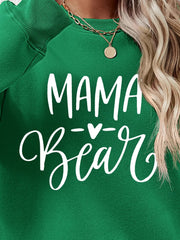 Dark Green Mama Bear graphic sweatshirt with crewneck.