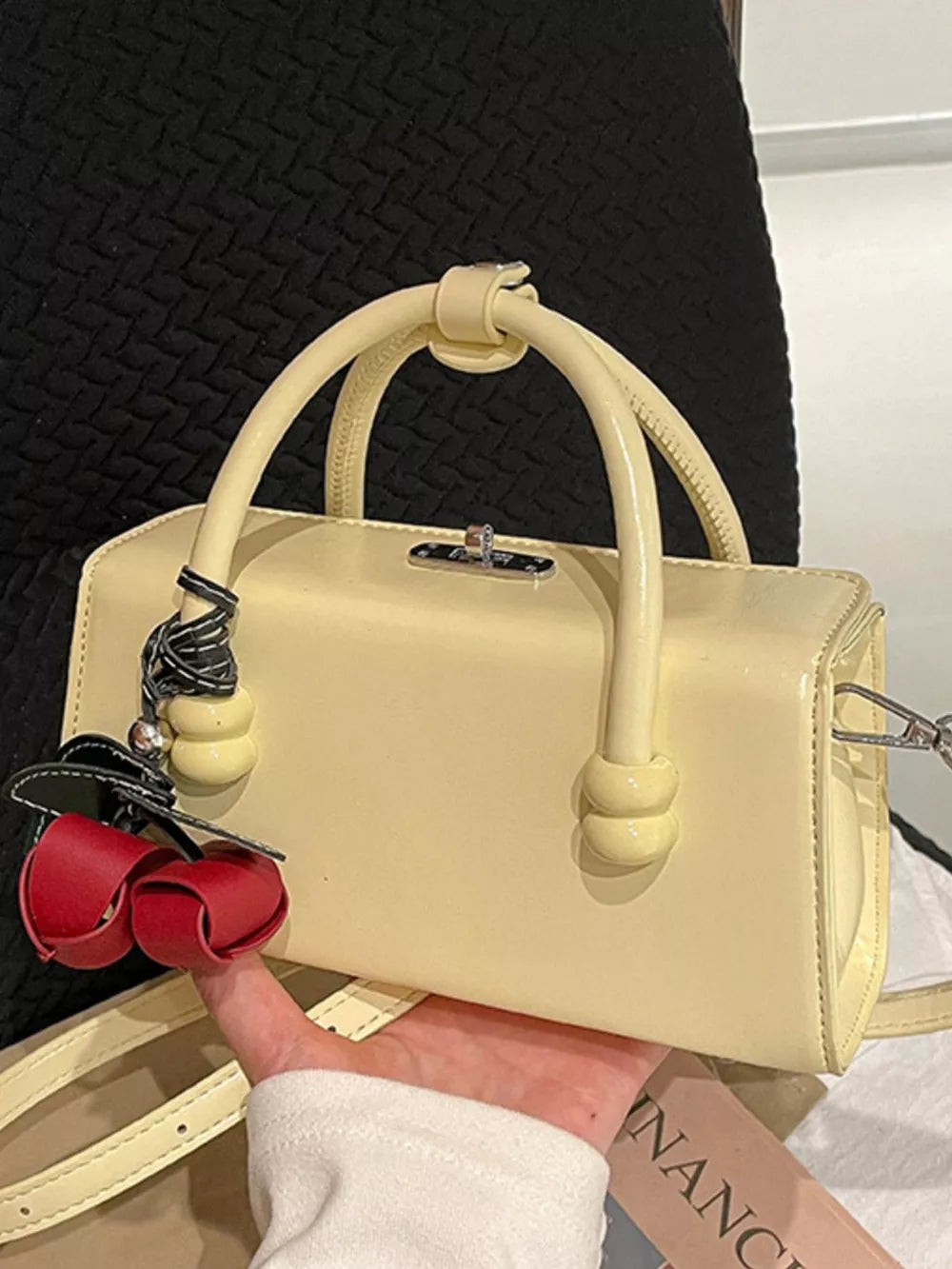 Top Handle Crossbody Bag in Pink, view 11