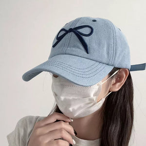 Embroidered Bow Baseball Cap, side view
