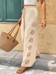 Relaxed Fit Drawstring Wide-leg Pants