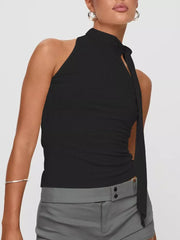 Chic Asymmetric Halter Neck Tank