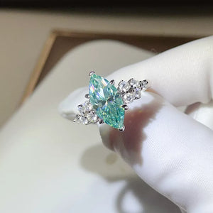 5 Carat Moissanite Solitaire Ring In Sterling Silver, front view