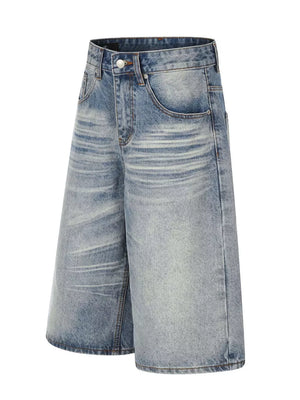 Men's Vintage Wash Wide Leg Denim Capris, side view