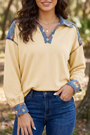 Pastel Yellow blouse with hip-length and pullover