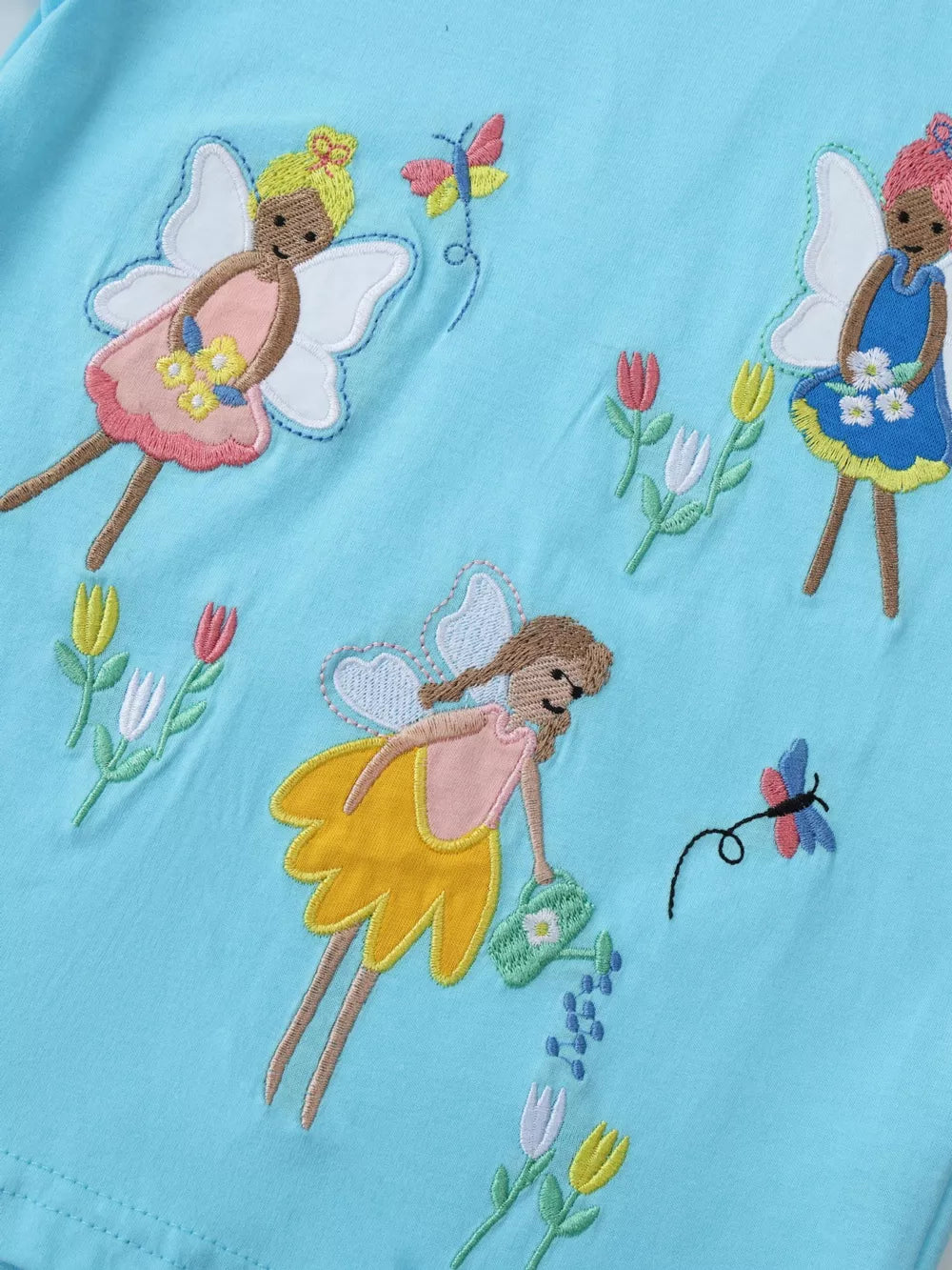 Children's Embroidered Round Neck T-shirt, model styling view