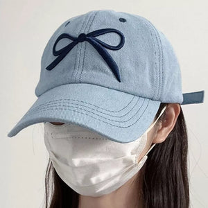 Embroidered Bow Baseball Cap, model styling view