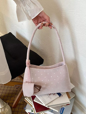 Polka Dot Shoulder Bag in Black, alternate angle