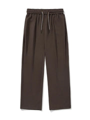 Oversized coffee brown lounge trousers with drawstring waist and wide leg