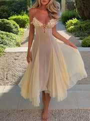 Floral Embellished Sheer Maxi Dress