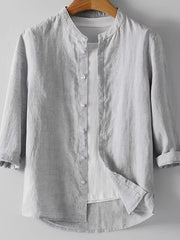 Modern Band Collar Men's Shirt