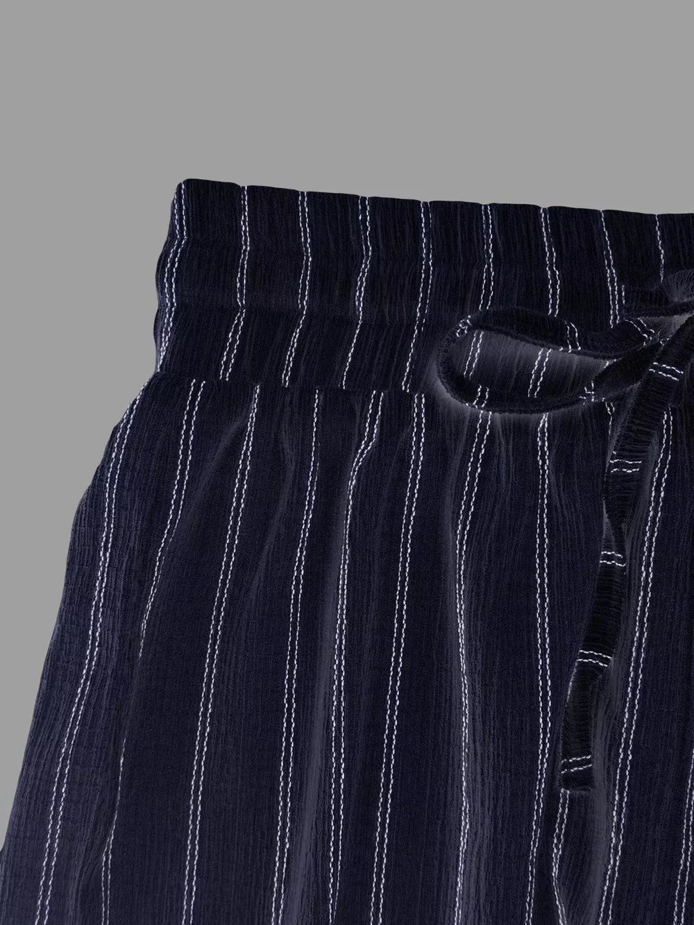 Striped Wide-leg Drawstring Pants, view 30