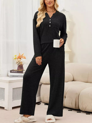 pajama set featuring ribbed in Red with 65% viscose, 30% polyester, 5% elastane Care instructions: Machine wash cold texture