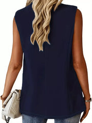 One Button Blazer Vest in Navy, view 21