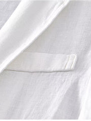 Men's Plus Size Lapel Collar Button Up Blazer in Grey, close-up detail