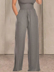 Effortless Strapless Smocked Jumpsuit