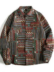 Vibrant Geometric Patchwork Men's Shacket