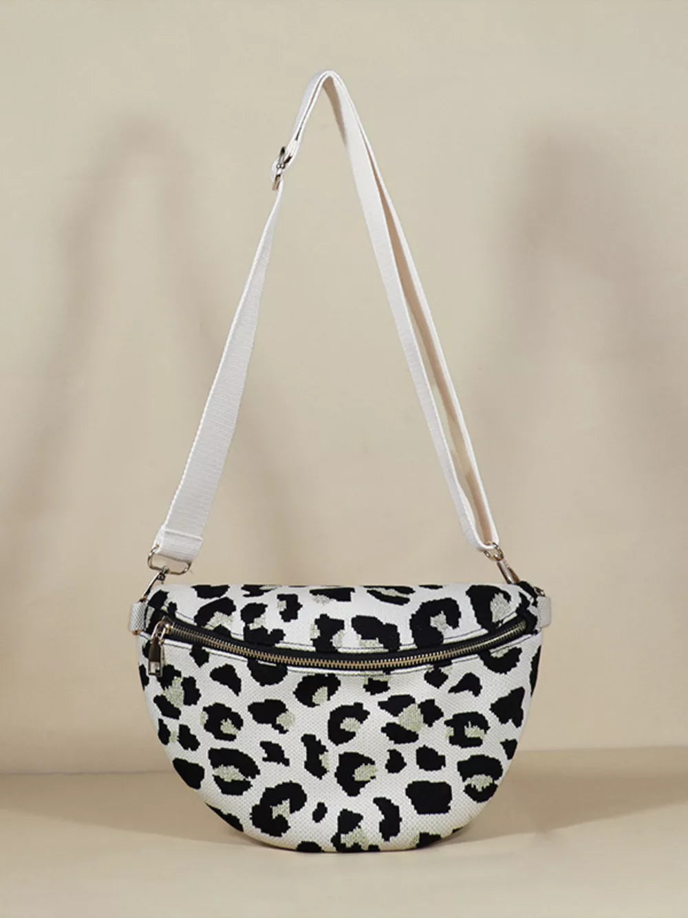 Leopard Print Crossbody Bag, back view