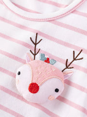 Festive Tulle Dress With Reindeer Detail