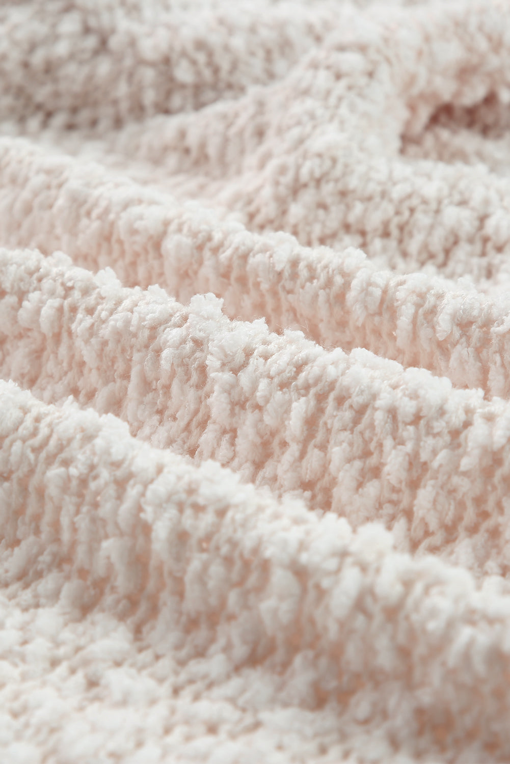 Textured bouclé open-front jacket in cream with plush fabric detail