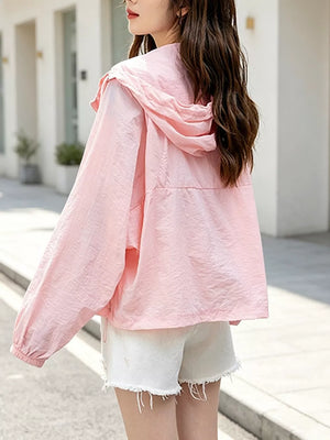 Lightweight Hooded Zip Up Jacket, fit detail