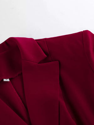 Single-breasted Blazer And Wide-leg Pants Set in Black, view 11