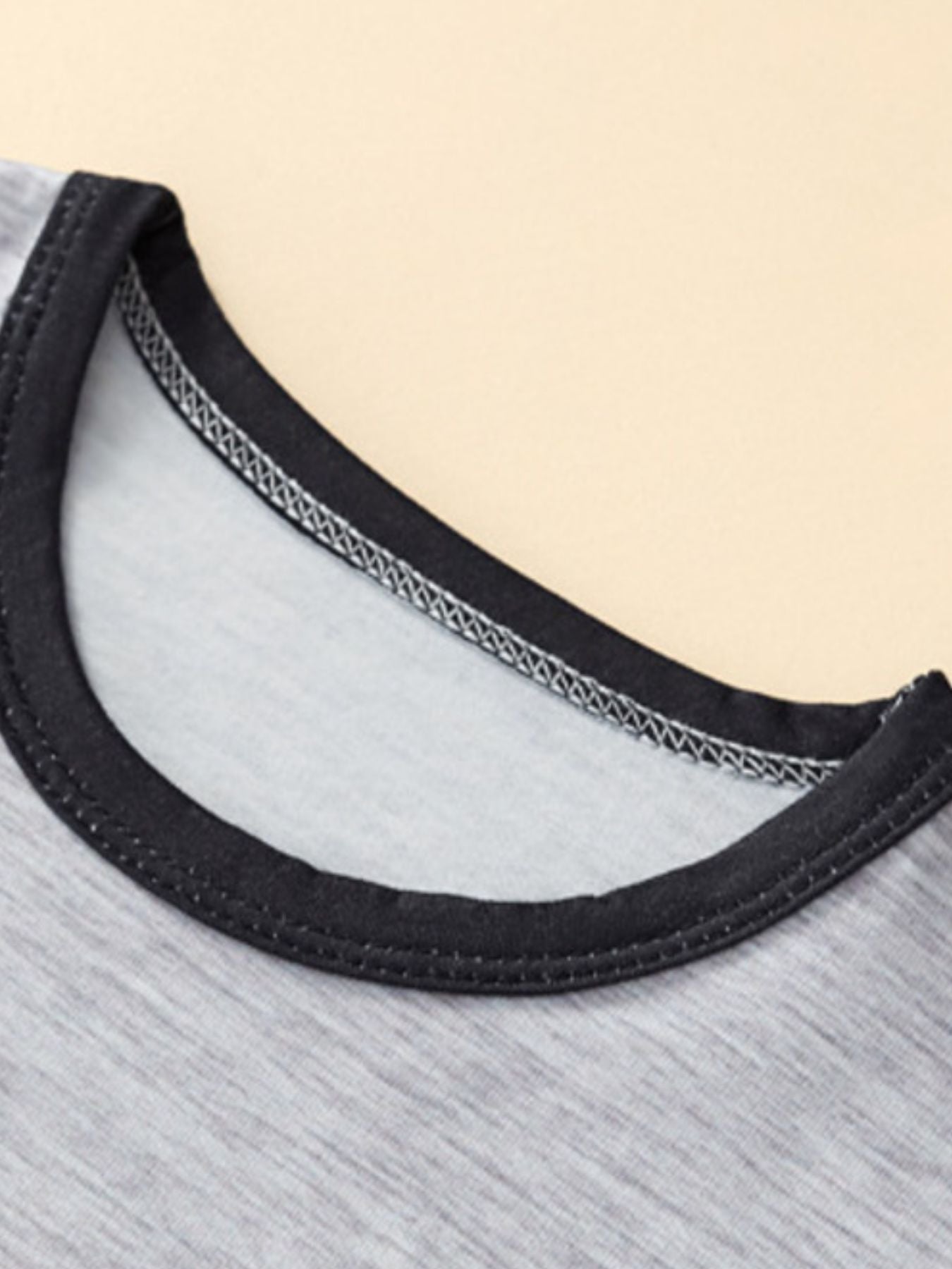 Baby boys grey cotton crew neck tee with black trim detail